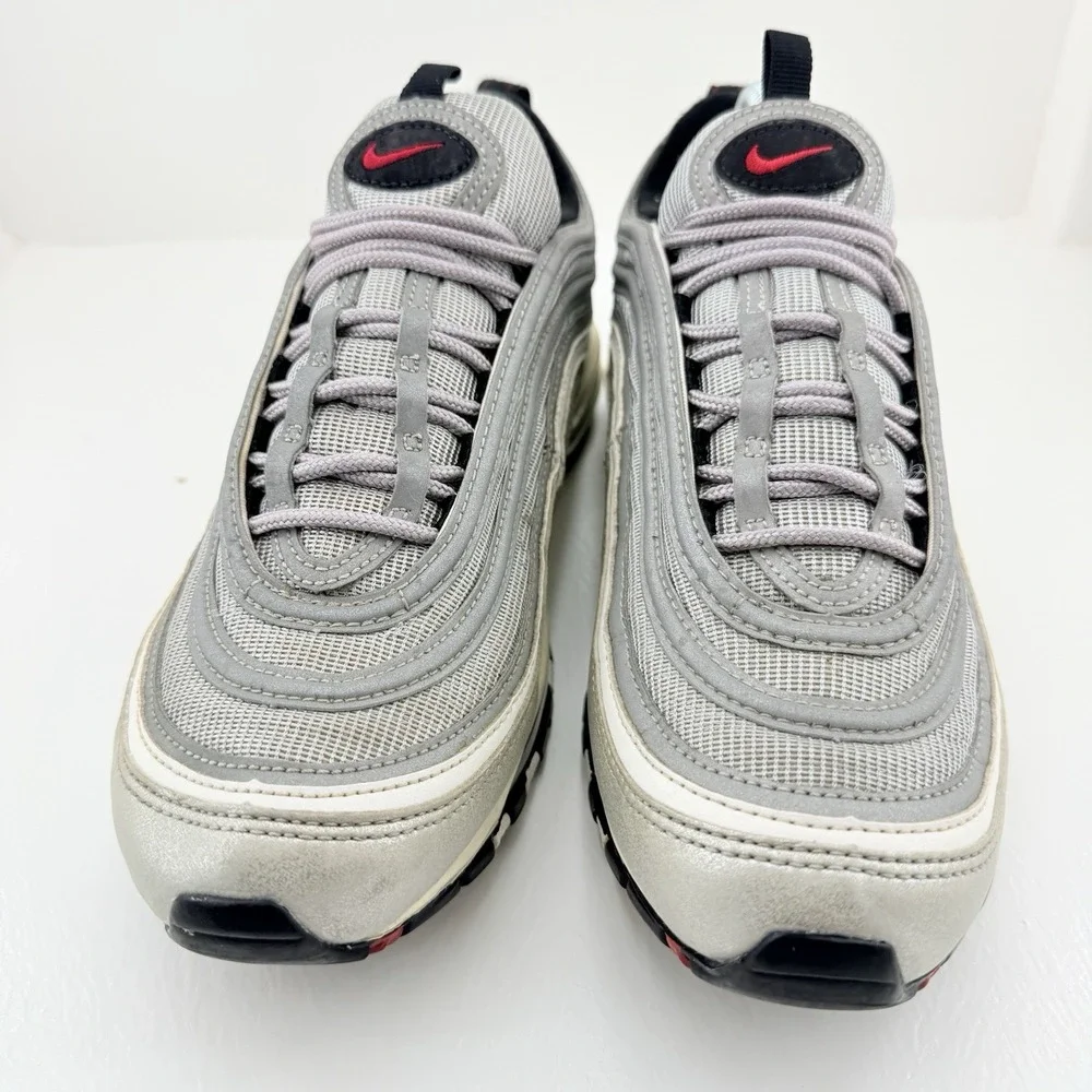 Nike Air Max 97 Silver Grey Red 844421-001 Mens 8.5 UK 7.5 EU 42 Sneakers
